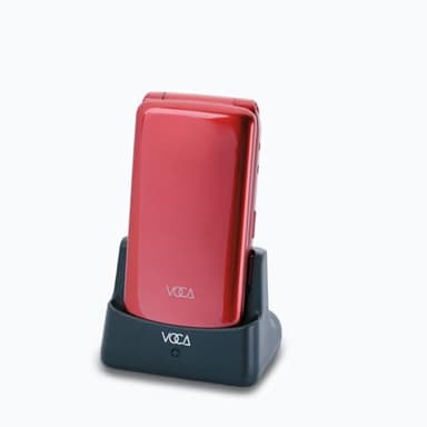VOCA Big Button Flip Phone for Seniors Elderly | Unlocked 4G LTE | Loud Volume | SOS Button | Speed Dial | Predictive Text | Charging Dock | V340 (Red)