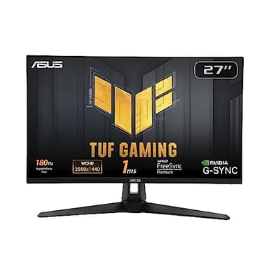 ASUS TUF Gaming VG27AQ3A Gaming Monitor – 27-inch, QHD(2560x1440), 180Hz, Fast IPS, ELMB Sync, 1ms (GTG), Freesync Premium™, G-Sync Compatible, Variable Overdrive, 130% sRGB