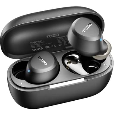 TOZO New Version A1 Wireless Earbuds Bluetooth 5.3 Light Weight in Ear IPX5 Waterproof Headphones 2 Mic for AI Calls, Immersive Premium Sound Bass Headset with Charging Case, 32 Preset EQs via APP