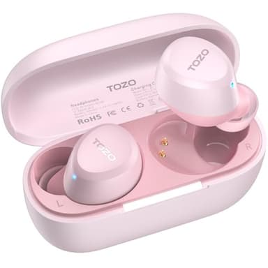 TOZO New Version A1 Wireless Earbuds Bluetooth 5.3 Light Weight in Ear IPX5 Waterproof Headphones 2 Mic for AI Calls, Immersive Premium Sound Bass Headset with Charging Case, 32 Preset EQs via APP