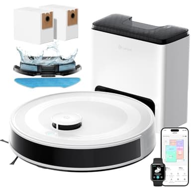 Lefant M2 Plus Robot Vacuum and Mop, 75-Day Self Emptying, 6000Pa Powerful Suction, dToF Laser Navigation, Customized Cleaning, Roller Brush for Carpet, Multi-Level Mapping, WiFi/App/Alexa, 2.4G/5G