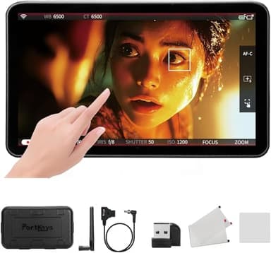 PortKeys LS7P DSLR Camera Field Monitor, 7 Inch Touch Screen, 1000 Nits 4K HDMI Input, 3D LUT, HD 1920x1080 IPS, REC.709 Color Calibration, Dual LUT, On-Camera Monitor with Safety Box Screen Protector