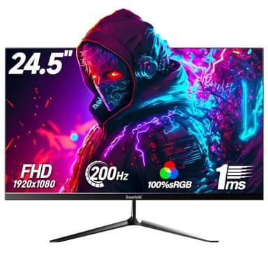 Gawfolk Gaming Monitor 24.5 Inch 200Hz Built-in Speakers, 180hz PC Monitor FHD 1080P Frameless Computer Monitors, VA,sRGB 100%, DisplayPort, HDMI, Eye Care, Wall Mount Compatible